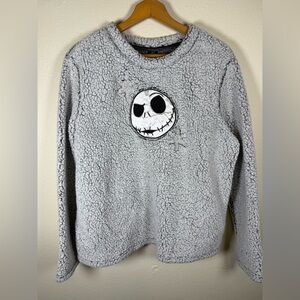 Nightmare Before Christmas Sweatshirt Jack Skellington Sleepwear Large Fleece